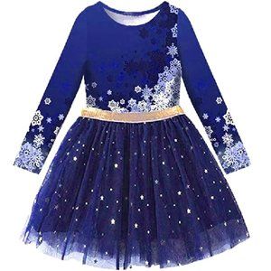Toddler Girls Dresses Winter Long Sleeve Tutu Party Dress for Girl